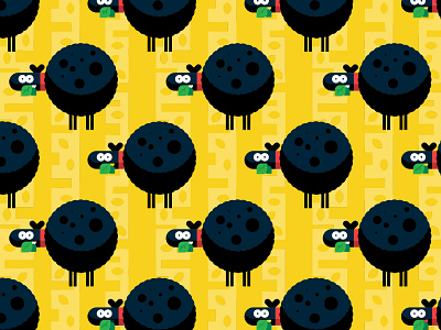 Flat design sheep seamless pattern background illustration