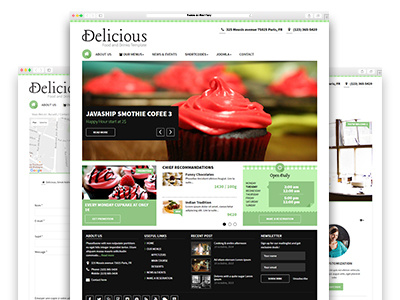 Delicious - Food and Drinks Template joomla responsive theme webdesign