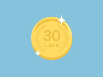 Credits Coin android app coin credits flat illustration ios mobile points ui