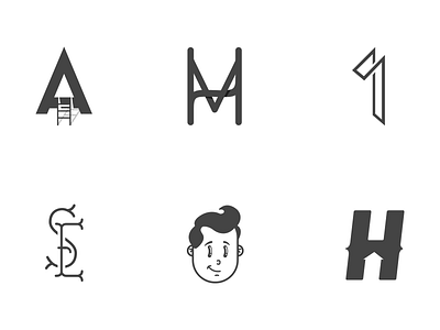 Monograms branding flat icon identity illustration isotype logo monograms solid
