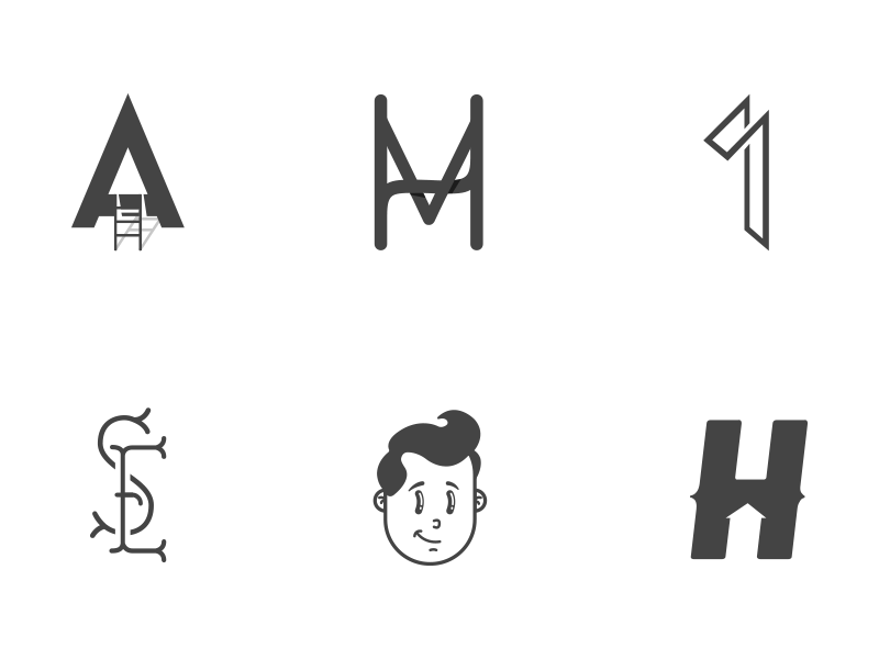 Monograms monograms logo icon branding solid flat identity isotype illustration