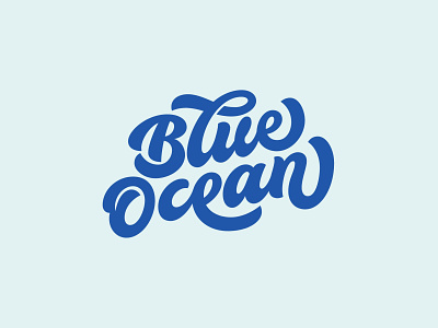 Blue Ocean - Soft drink logo brand branding calligraphy design flourishes font font logo hand lettering illustration lettering logo logotype soft drink typography vector visual identity wordmark wormark