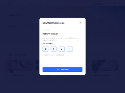 Registration Screen design interaction design login mobile ui popup registration ui user interface ux verification visual design web design