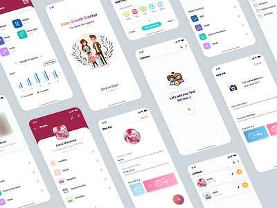 Baby Growth Tracker app customer experience dailyui design health mobile app ui user interface ux visual design