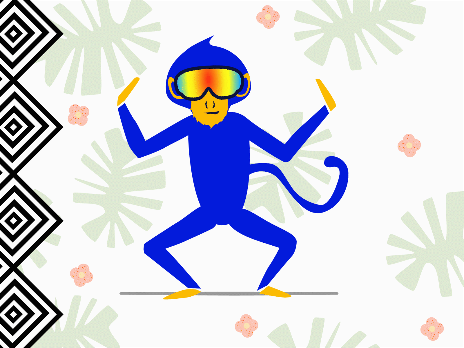 Dance Monkey 🐒 animated animation blue monkey