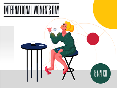 International Women's Day 2021 8march girl illustration internationalwomensday person red woman yellow