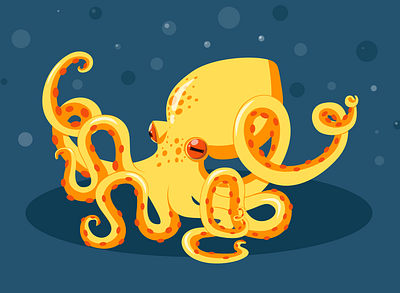 Yellow Octopus 💛 illustration octopus yellow