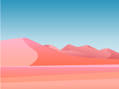 Desert blue desert illustration landscape orange pink sky