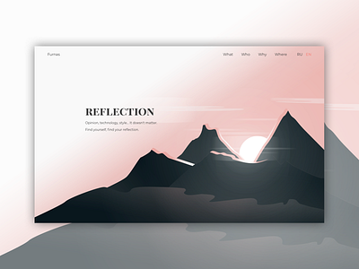 New main screen web studio Furnas.ru design main screen mountains sunrise sunset ui