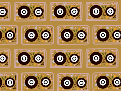 BOHO BRONZE MIXTAPES boho bohodesign bohomixtapepattern bohomixtapes bohopattern bohotapepattern cassettetapes digitalart graphic design repeatingpattern retrodesign retropattern vintage vintagerepeatingpattern