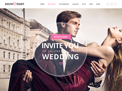 David & Mary mockup photoshop psd template website wedding