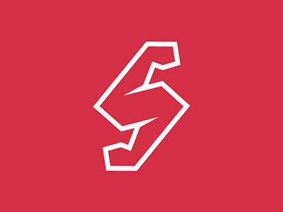 "Strongest" Logo arms fitness logo red strongest