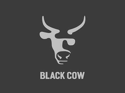 Black Cow Logo banding beef black cow concept cow food logo