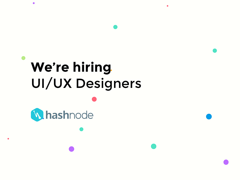 Hashnode is hiring! animation colors floating gif hashnode hiring jobs modern