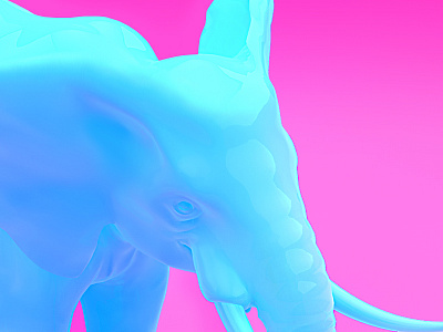 Elefant / Plastic Animals ⚡️🐘 3d animals art blue color design elephant gradient pink plastic
