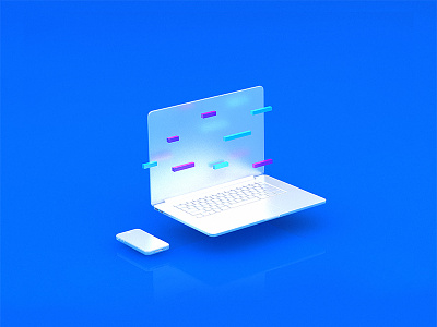 Codebase / Ad campaign ⚡️💻 3d blue code color computer design developer laptop macbook programming