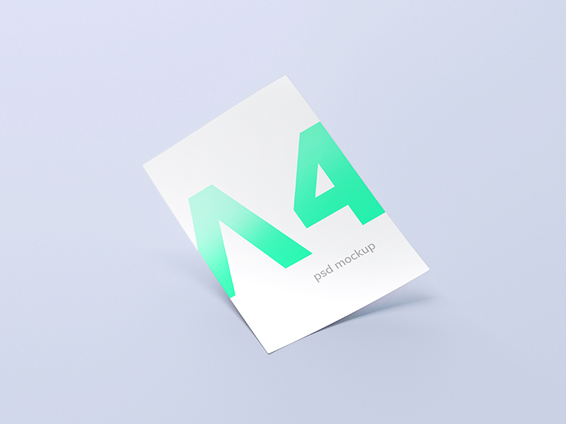 Download A4 Paper / Free PSD Mockup by Shaan Shivanandan on Dribbble