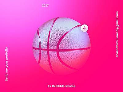 4x Dribbble Invitations Giveaway 💯👻 basketball color content design dribbble free giveaway gradient invitation invite invites