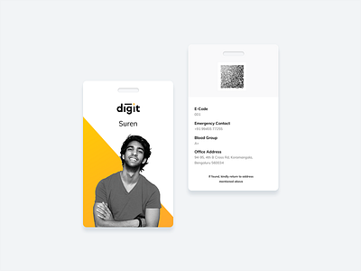 Digit ID Cards branding cards design digit insurance id id card identity branding identity card