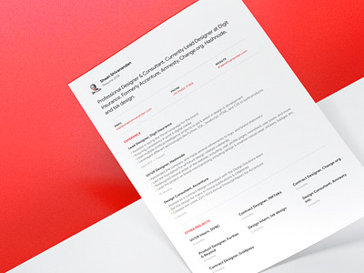 Shaan Shivanandan / Resume ‘18 💯 color cv design graphic design paper print red resume resume clean resume cv resume design template