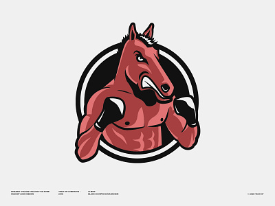 Rosario "Italian Stallion" Falsone mascot logo adobe illustrator boxer boxing brand brand identity branding branding concept cartoon character design fighting horse horse logo illustration logo logo design logo designer logodesign mascot logo sports logo vector art