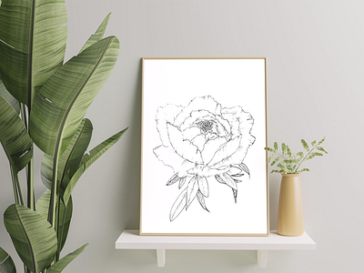 Floral traditional Inked Poster