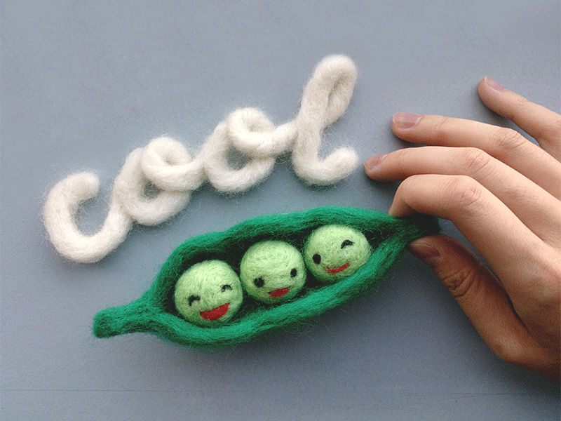 Cool Beans animated lettering needle felting