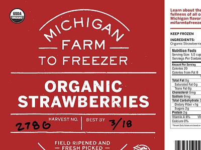 Michigan F2F Packaging branding farm frozen foods identity logo michigan packaging produce