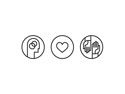 Head, Heart, Hands hands head heart icon set icons line icons