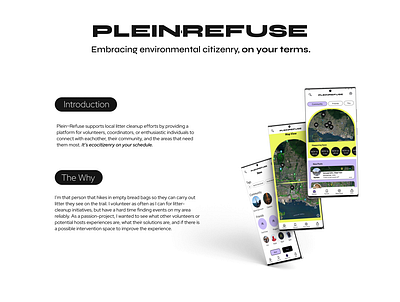 Case-Study: Plein-Refuse branding design for good ecocitizenship graphic design litter clean up app sustainability ui ux