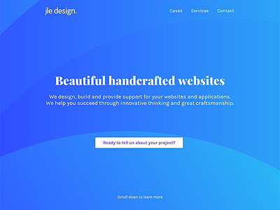 JLE Design - WIP bold calm blue design development freelance gradients landing page minimalistic responsive web web design website