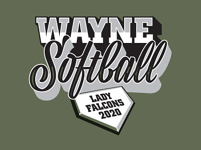Wayne Softball Lady Falcons 2020 apparel baseball text home plate iowa softball softball shirt sports sports apparel sports badge sports text