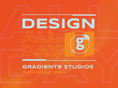 Design All Day badge emblem gradient gradient9 gradients iowa studios text type web design