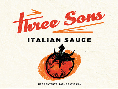 Three Sons Italian Sauce Label italian label packaging sauce tomato