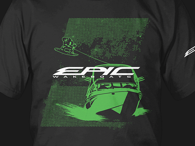 Shirt Design for Epic Wakeboats boat extreme halftones illustration screen print sports wakeboard