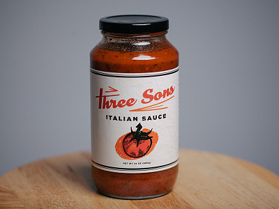 Three Sons Sauce Bottles italian label packaging sauce tomato