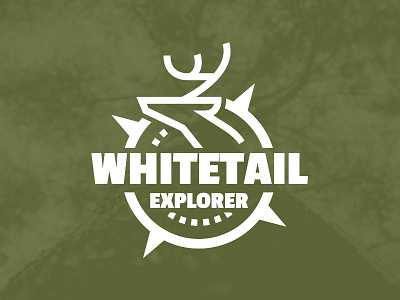 Logo idea for Whitetail Explorer antler badge compass deer explore hunting logo