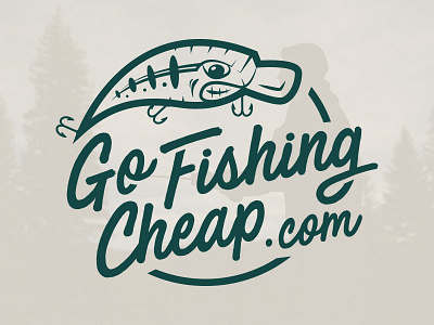 Go Fishing Cheap Logo Design fishing fly lure mean outdoors pond river sports