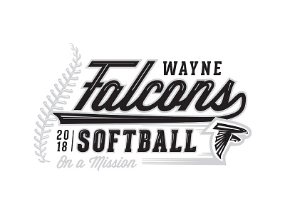 2018 Wayne Falcons Softball Shirt Graphic baseball falcons laces softball softball shirt sports
