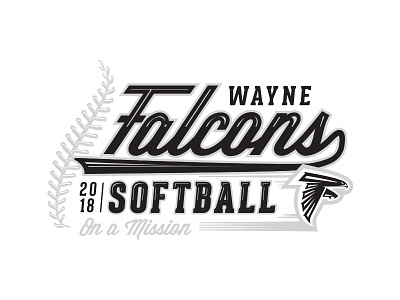 2018 Wayne Falcons Softball Shirt Graphic