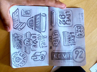 Level 92 Screen Printing Sketches/Ideas apparel badges hand drawn ink level92 logo print screen printing sketch