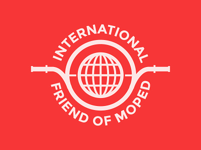 International Friend of Moped Badge badge bike emblem friend global handlebars mark moped moped army motorcycle scooter world