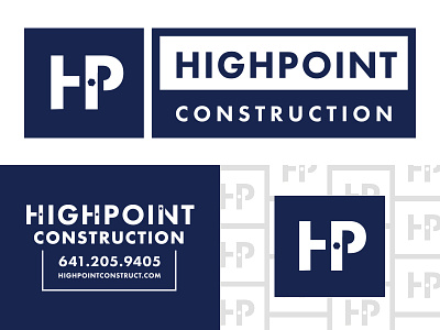 Highpoint Construction Branding branding carpenter concrete construction iowa labor lumber symbol wood wood worker wood working wordmark