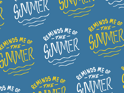 Reminds Me Of The Summer hand drawing hand drawn text hand drawn type pattern season summer summer camp sun text badge typography waves
