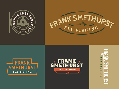 First Round Fly Fishing Logo Options creek fishing fishing rod flies fly fishing outdoor logo outdoors reel trout