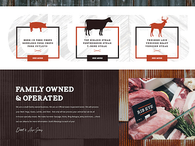 A portion of a Meat Locker Website animal beef butcher butcher website cow deer hog iowa locker meat meat locker pig steak