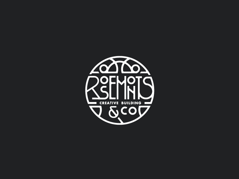 Rosemonts logodesigner vector art nouveau identity type logo
