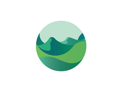 Mountains eco field green logo mountain