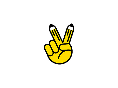 Art Idea finger hand logo pencil