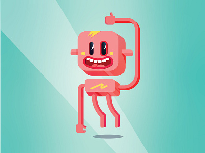 Monkey Character characters digitalart game design illustration mark monkey pink robot square superhero